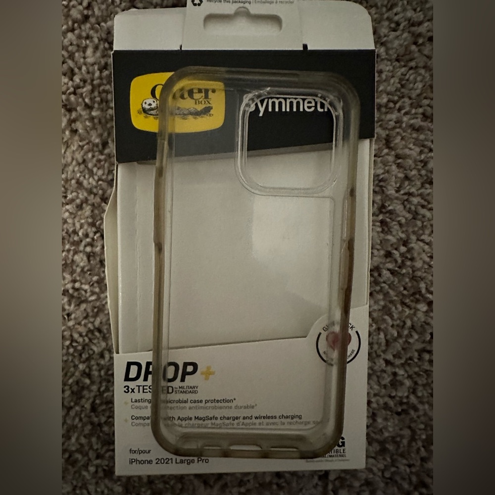 Clear Otterbox iPhone 13 Pro case for regular size 6.4 phone.